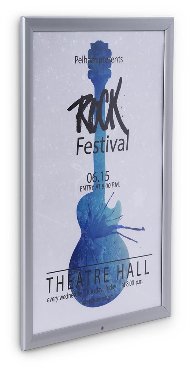 Displays2go Aluminum Snap Poster Frames - Weatherproof Outdoor Sign Holders with Silver Finish (WCW2030SV) - Perfect for Retail Stores, Trade Shows & Outdoor Advertising
