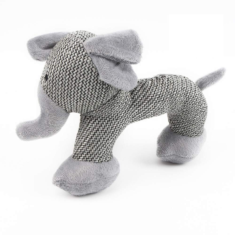 CHDHALTD 1Pc Plush Squeaky Dog Toy - Bite Resistant Chew Toy with Lovely Sound for Teeth Grinding, Interactive Play & Stress Relief (Grey) - Perfect for Small & Medium Dogs Indoor/Outdoor Fun