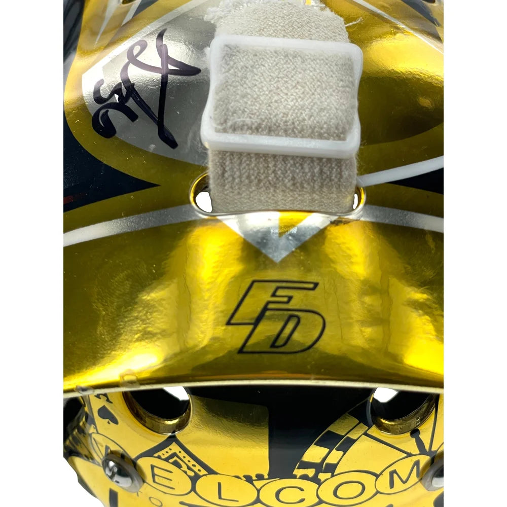 Authentic Logan Thompson Game Used Signed Goalie Mask 2022-23 Season with COA - Vegas Golden Knights NHL Hockey Memorabilia - Perfect for Collectors, Fans, and Sports Memorabilia Displays