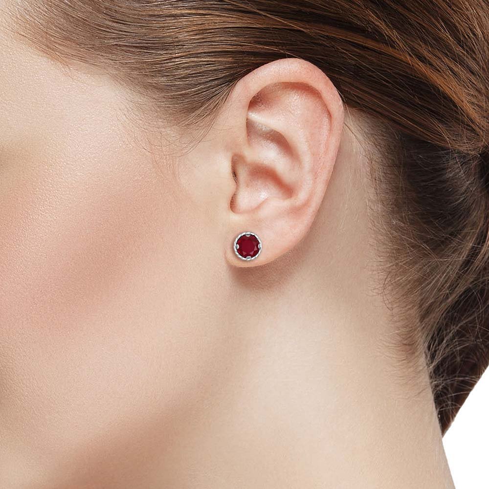 6MM Round Gemstone Birthstone Stud Earrings for Women & Men - 925 Sterling Silver Fine Jewelry | Perfect Gift for Mom, Wife, Her | Elegant Everyday Wear & Special Occasion Jewelry