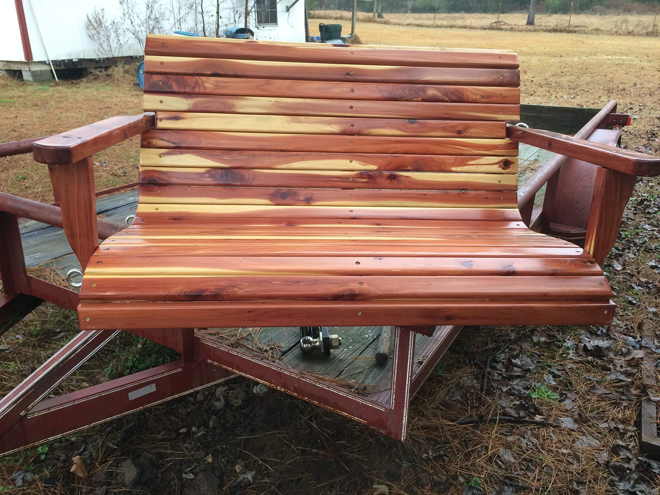 **Handmade Cedar Wood Porch Swing - Rustic Outdoor Patio Furniture for Garden, Backyard & Deck - Perfect Wedding, Christmas, Birthday & Anniversary Gift**