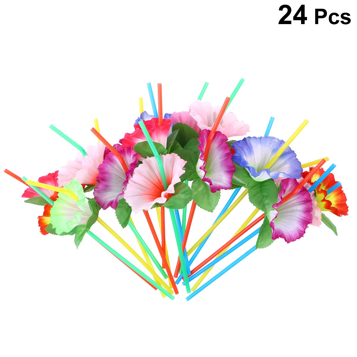 24-Pack Cabilock Extra Long Plastic Drinking Straws - Flexible, Decorative Party Straws for Weddings, Birthdays & Events - Perfect for Cocktails, Smoothies & Beverages