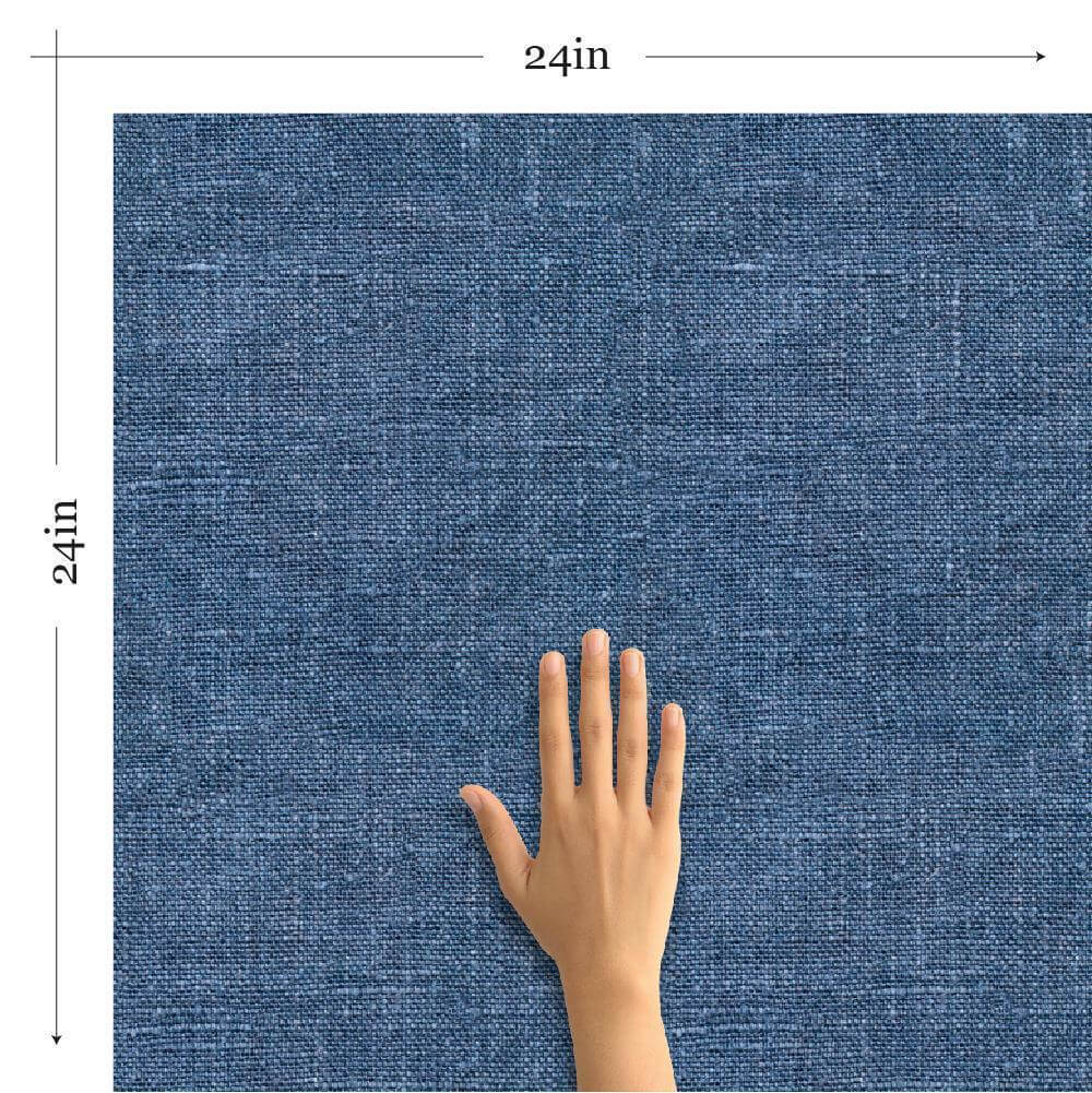 Blue Peel and Stick Wallpaper - Textured Removable Self-Adhesive Vinyl for Bedroom, Living Room & Home Decor - Easy to Install & Remove (Style 3398)
