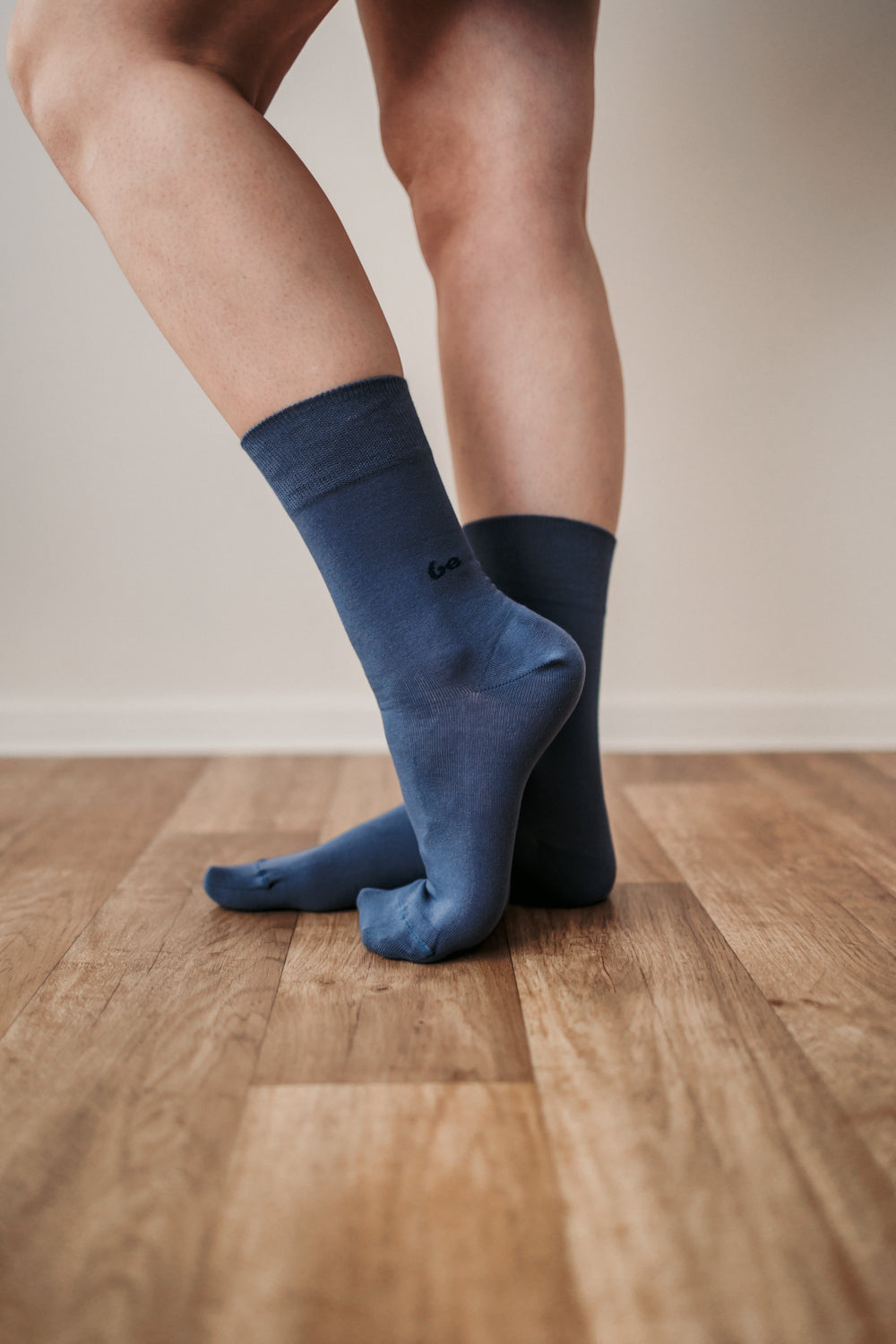Barefoot Socks for Women & Men - Soft Crew Socks Essentials in Blue - Perfect for Yoga, Running and Home Comfort