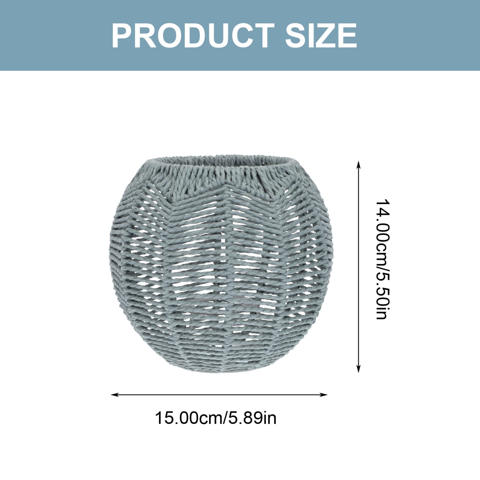 Angoily Grey Wicker Lamp Shade for Ceiling - Rattan Replacement Lamp Cover for Pendant Lights, Chandelier, Wall Lamp - Perfect for Bedroom, Living Room, Hallway, Dining Table & Home Decor