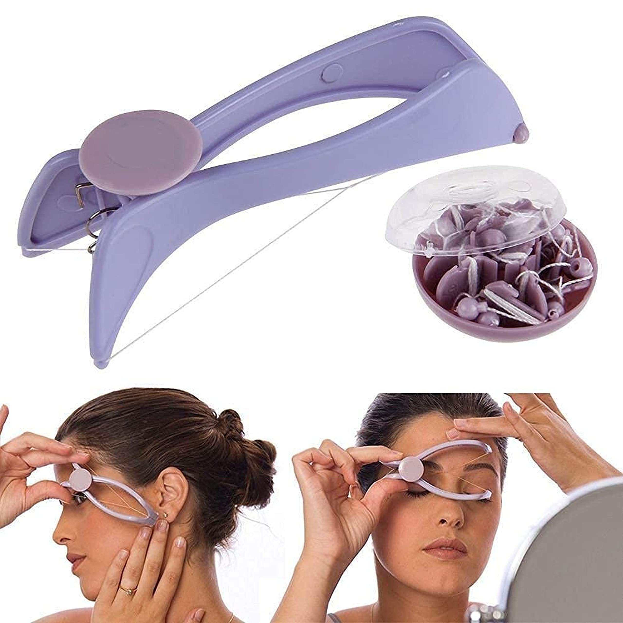 Dealsure Silique Eyebrow Threading Kit - Professional Face & Body Hair Removal System with 6 Extra Threads & Wipes - Unisex At-Home Salon Tool for Eyebrow Shaping, Upper Lip, Chin & Bikini Line Hair Removal