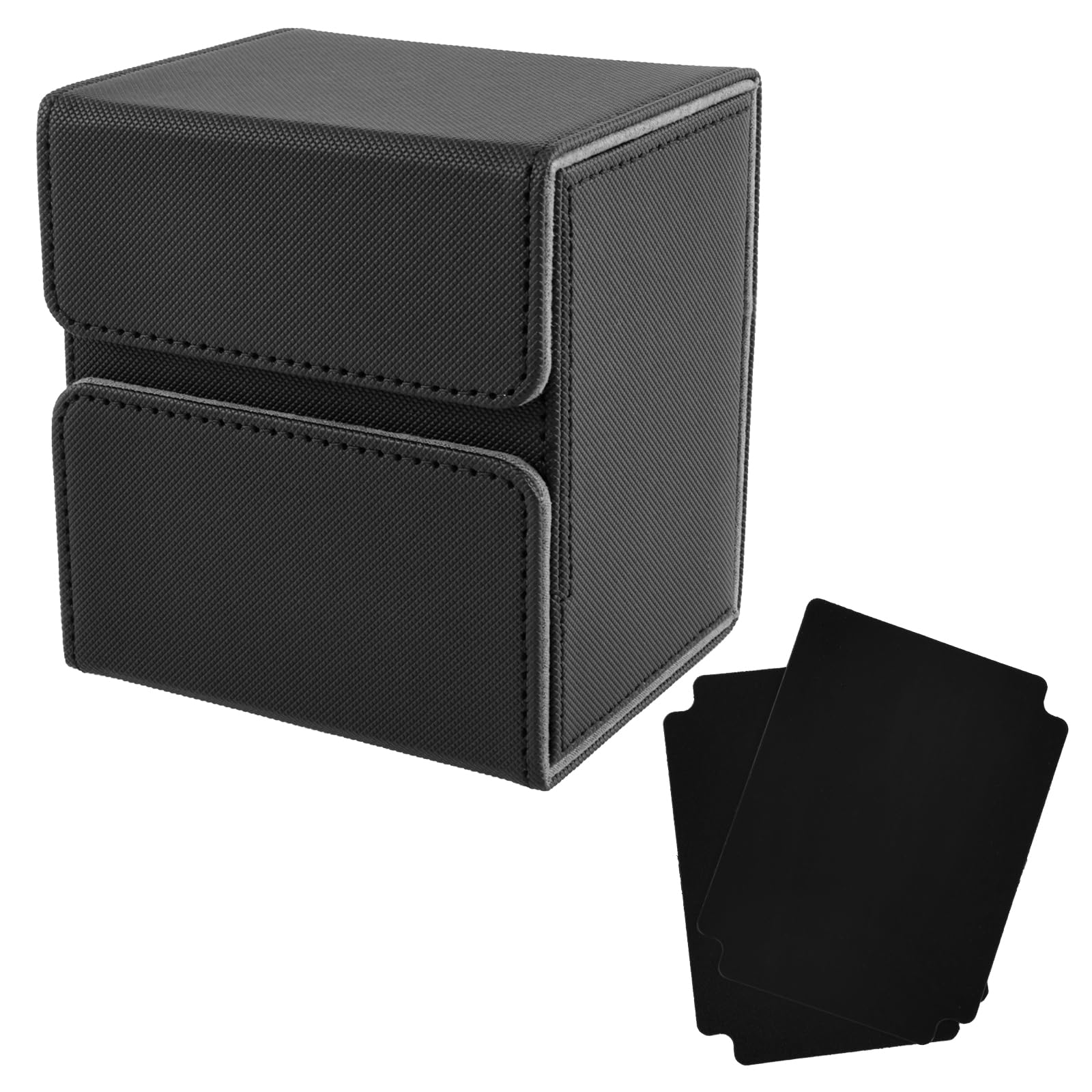 Premium MTG Commander Card Deck Box - Holds 100 Sleeved Cards with 2 Dividers & Built-in Dice Tray | Durable Black Card Storage Organizer for Magic The Gathering, Pokemon, Yu-Gi-Oh | Perfect for Game Nights & Tournament Play