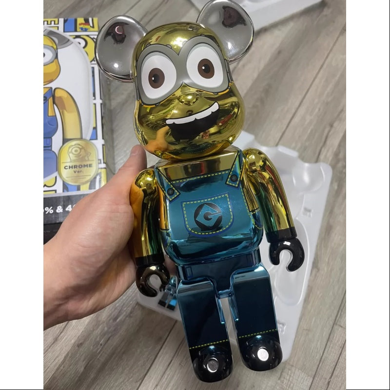 Bearbrick Minions Dave 400% & 100% Be@rbrick 2024 Limited Edition Collectible Figure - Perfect for Anime Fans, Home Decor, and Gift Giving