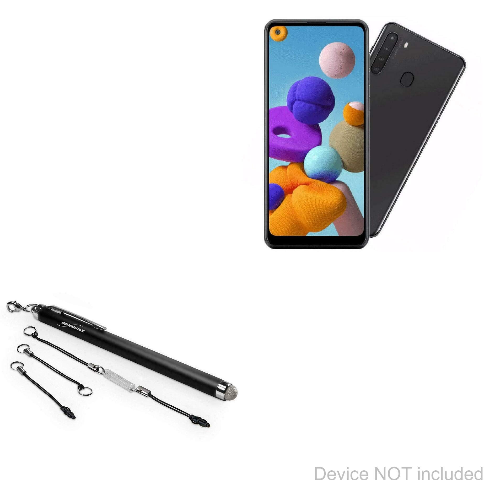 BoxWave EverTouch Capacitive Stylus Pen for Samsung Galaxy A21 - Precision Fiber Tip Stylus with Jet Black Finish - Perfect for Drawing, Note-Taking & Touchscreen Navigation