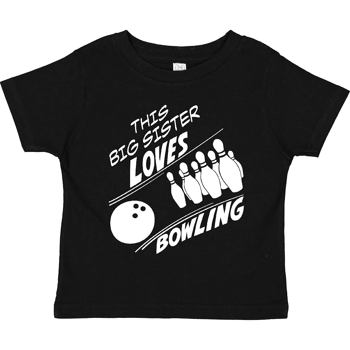**Inktastic Big Sister Loves Bowling Toddler T-Shirt - Cute Sibling Outfit for Bowling Parties & Family Events**    （如果原始标题中的 