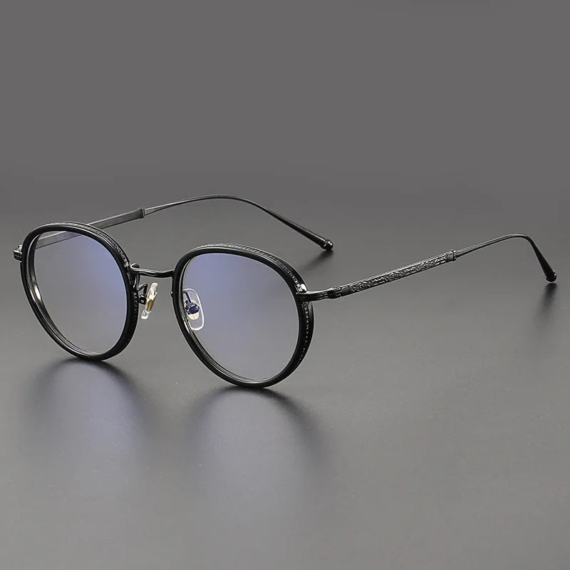 Stylish Aimee Unisex Full Rim Oval Round Titanium Acetate Eyeglasses Frame 5911 - Lightweight & Durable for Work, Reading & Fashion