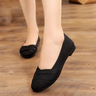 Women's Comfortable Flat Shoes - Breathable & Lightweight Cloth Slip-Ons for Casual Wear, Walking & Travel