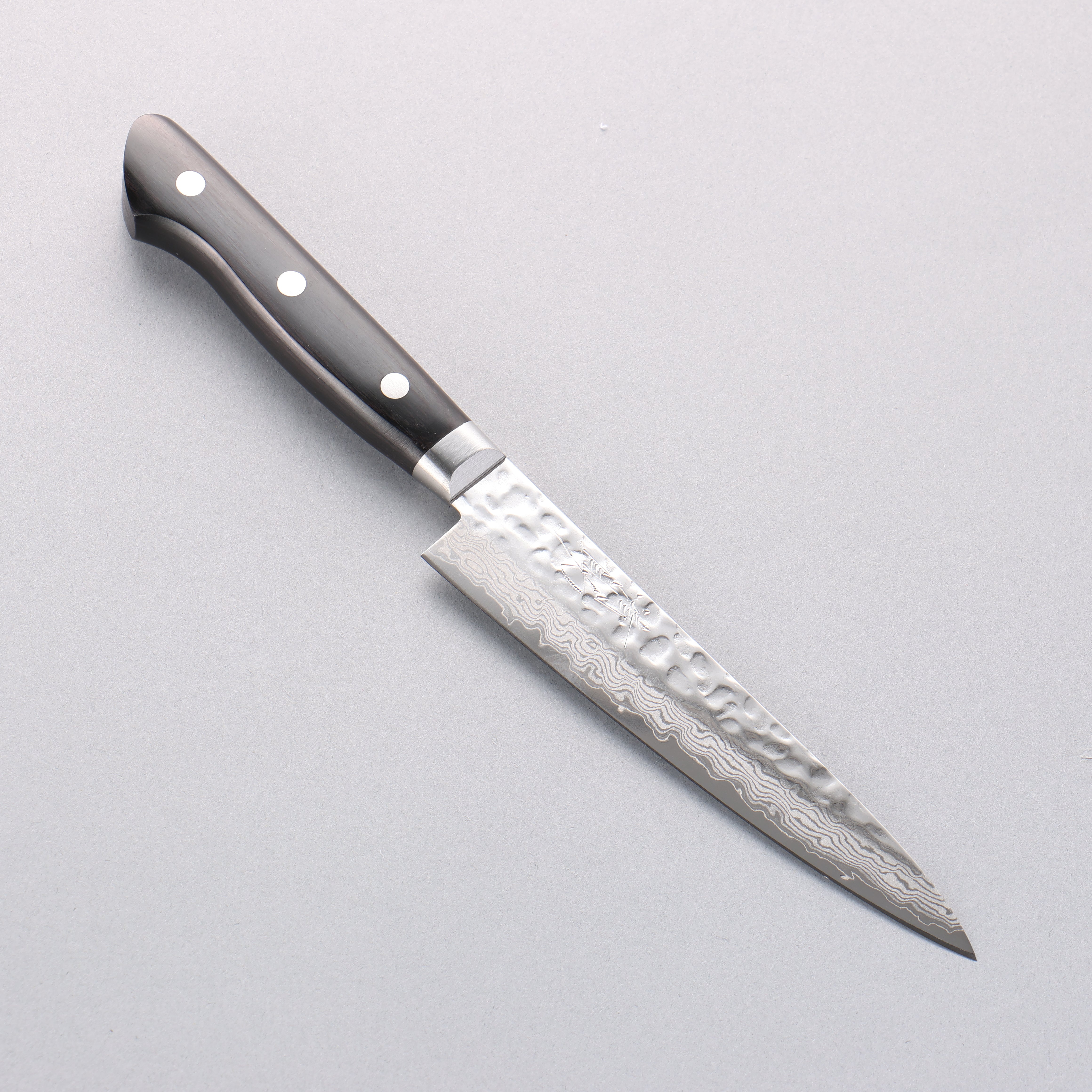 Seisuke VG10 17 Layer Damascus Petty Utility Knife 135mm - Black Pakkawood Handle with Sheath - Perfect for Slicing, Peeling & Precision Kitchen Tasks