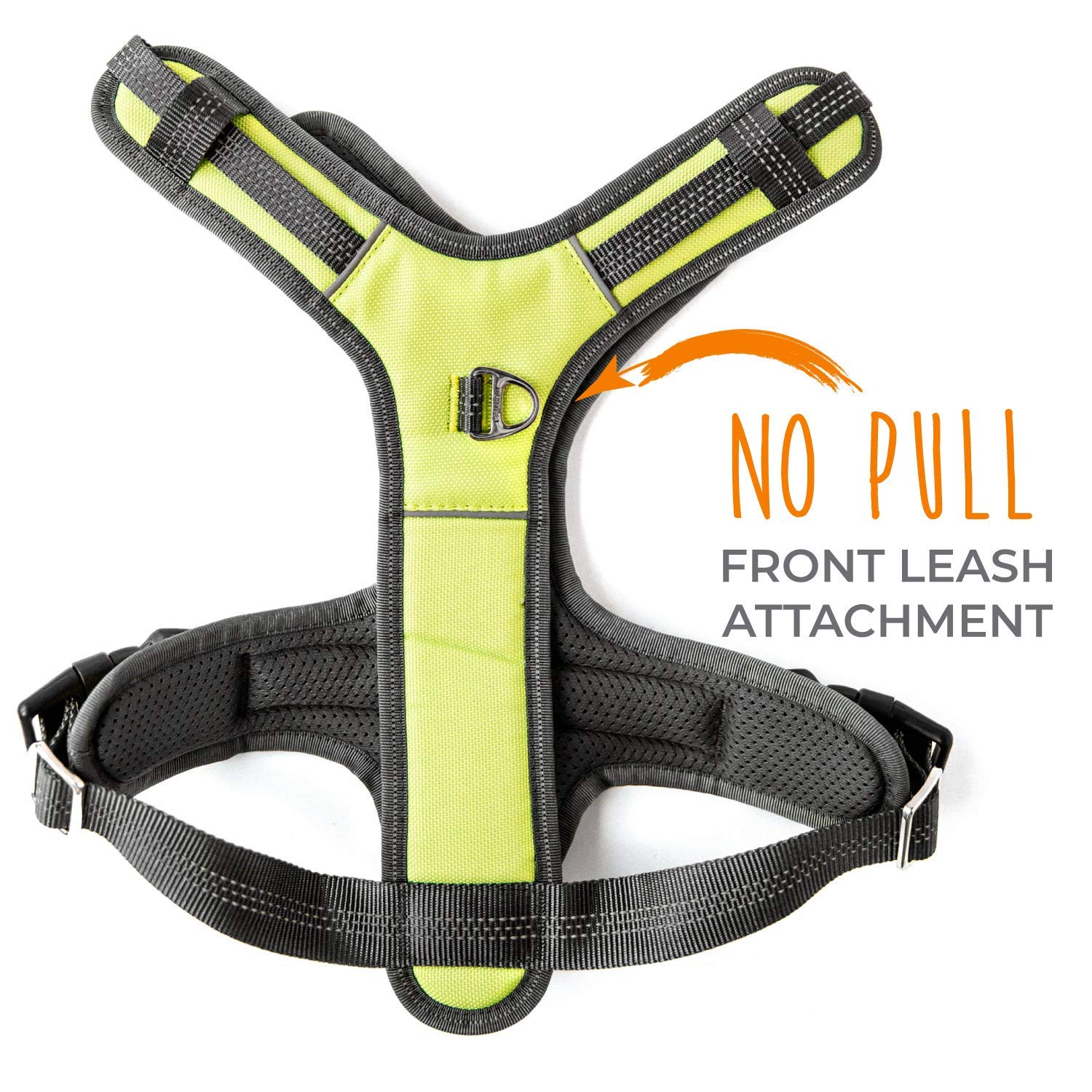 Mighty Paw Sport Harness 2.0 - Adjustable No-Pull Dog Harness with Padded Chest & Reflective Stitching - Small Green Pet Vest for Walking, Running, Hiking & Car Travel - Secure & Comfortable Outdoor Dog Gear