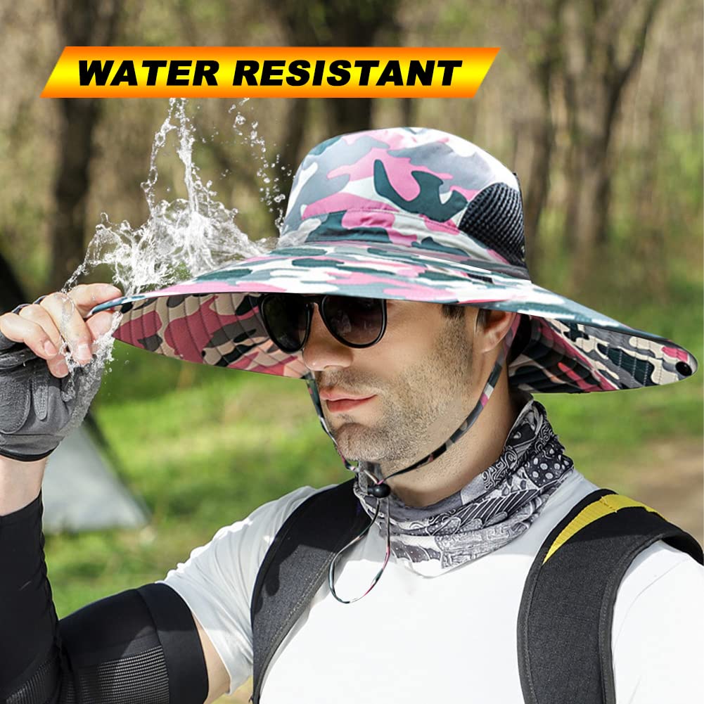 Peicees Super Wide Brim Sun Hat for Men & Women - UPF 50+ UV Protection Fishing Bucket Hat, Safari & Cowboy Style Summer Outdoor Hat - Perfect for Beach, Hiking, Gardening and Travel