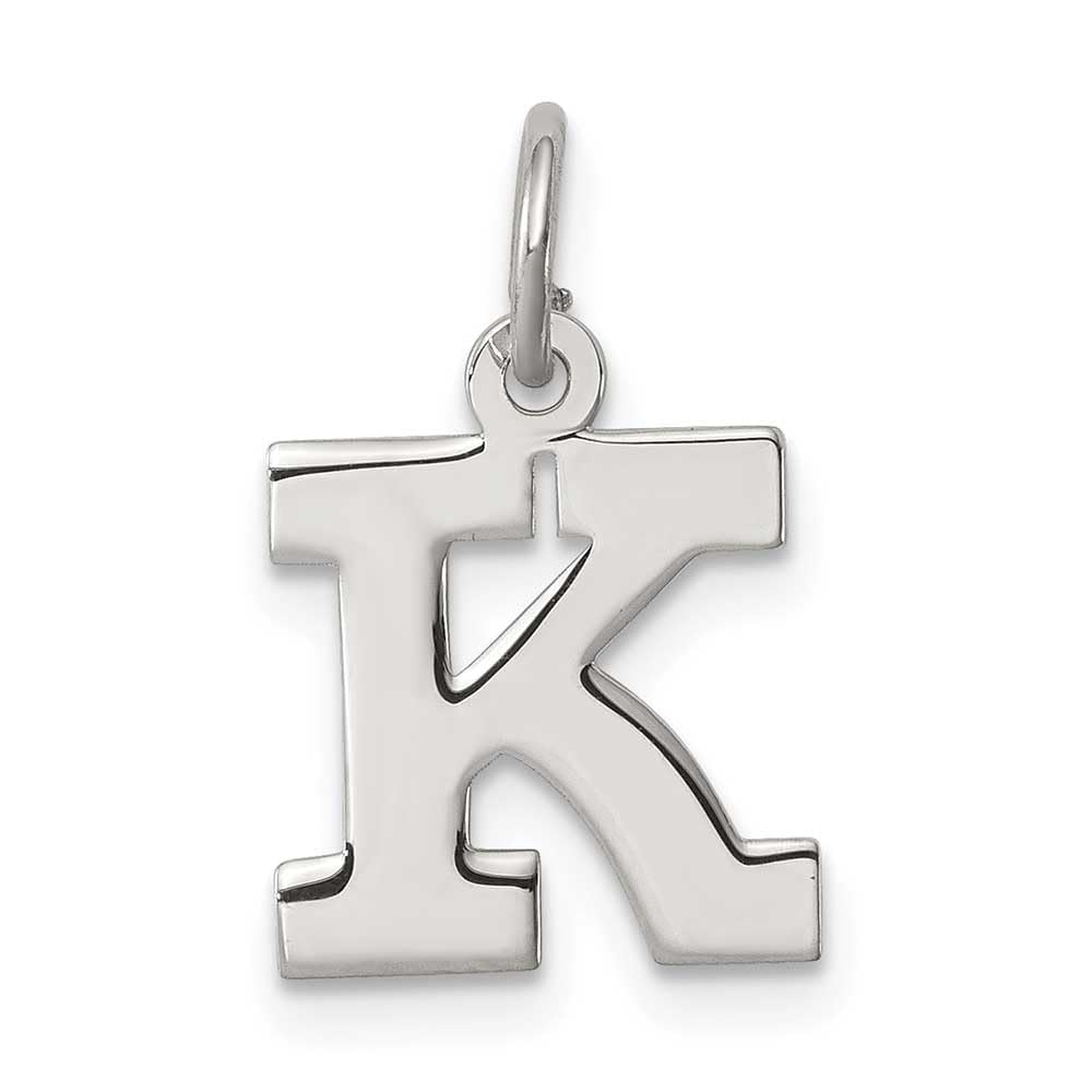 Sterling Silver Rhodium-Plated Initial Charm Jewelry for Women - Perfect Gift for Her