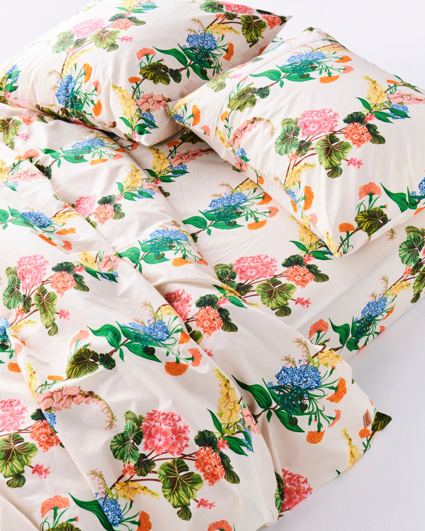 Bouquet Beauty Organic Cotton Fitted Sheet - Queen Size, Hypoallergenic & Breathable - Perfect for Allergy Sufferers & Eco-Conscious Homes (US)