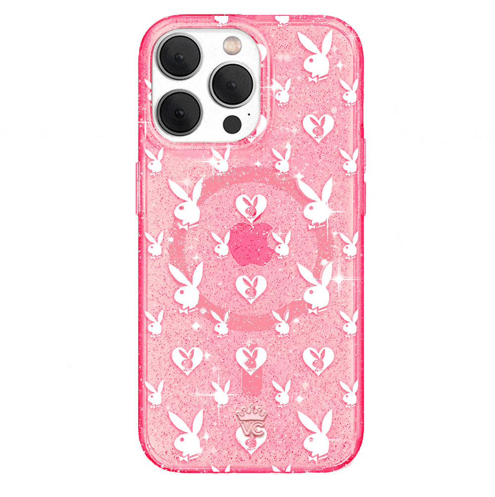 Playboy Pink Bunny Glitter iPhone Case - Cute & Stylish Phone Cover for iPhone 13/14/15 Pro Max - Perfect for Parties, Gifts & Everyday Fashion