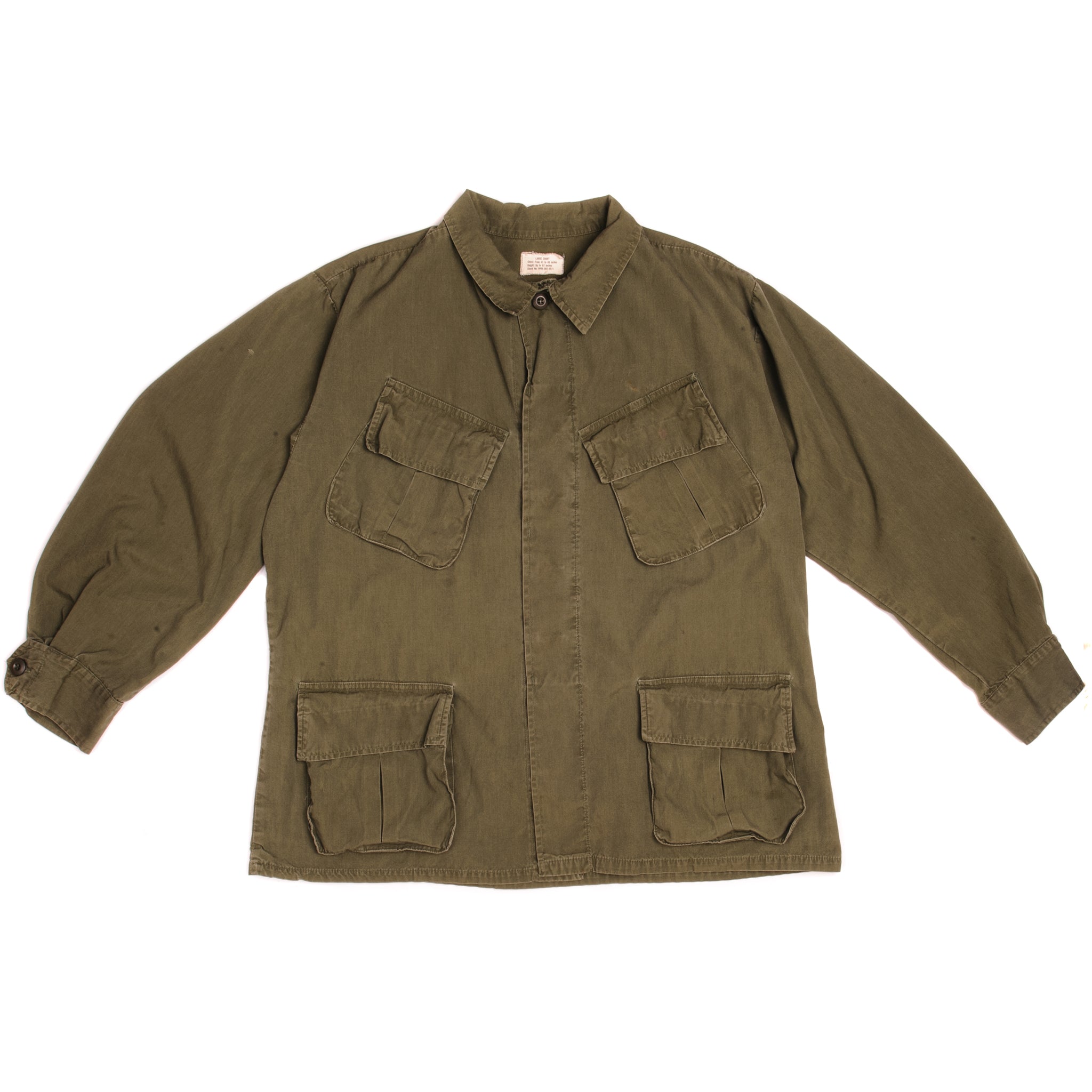 Vintage US Army Poplin Tropical Combat Jacket 3rd Pattern 1969 - Size Large Short | Military Surplus Outerwear for Collectors & Outdoor Enthusiasts