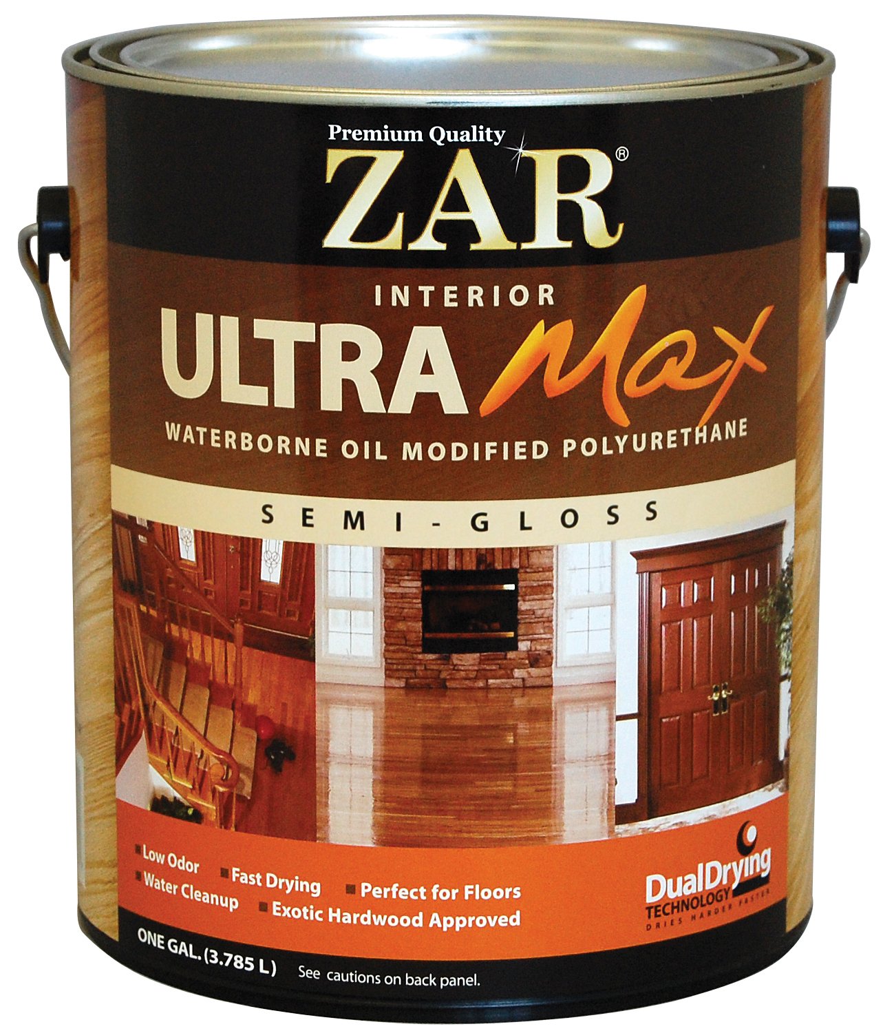 ZAR Ultra Max Semi-Gloss Clear Polyurethane 1 Gallon - Premium Wood Finish for Furniture, Cabinets & Floors - Indoor & Outdoor Use