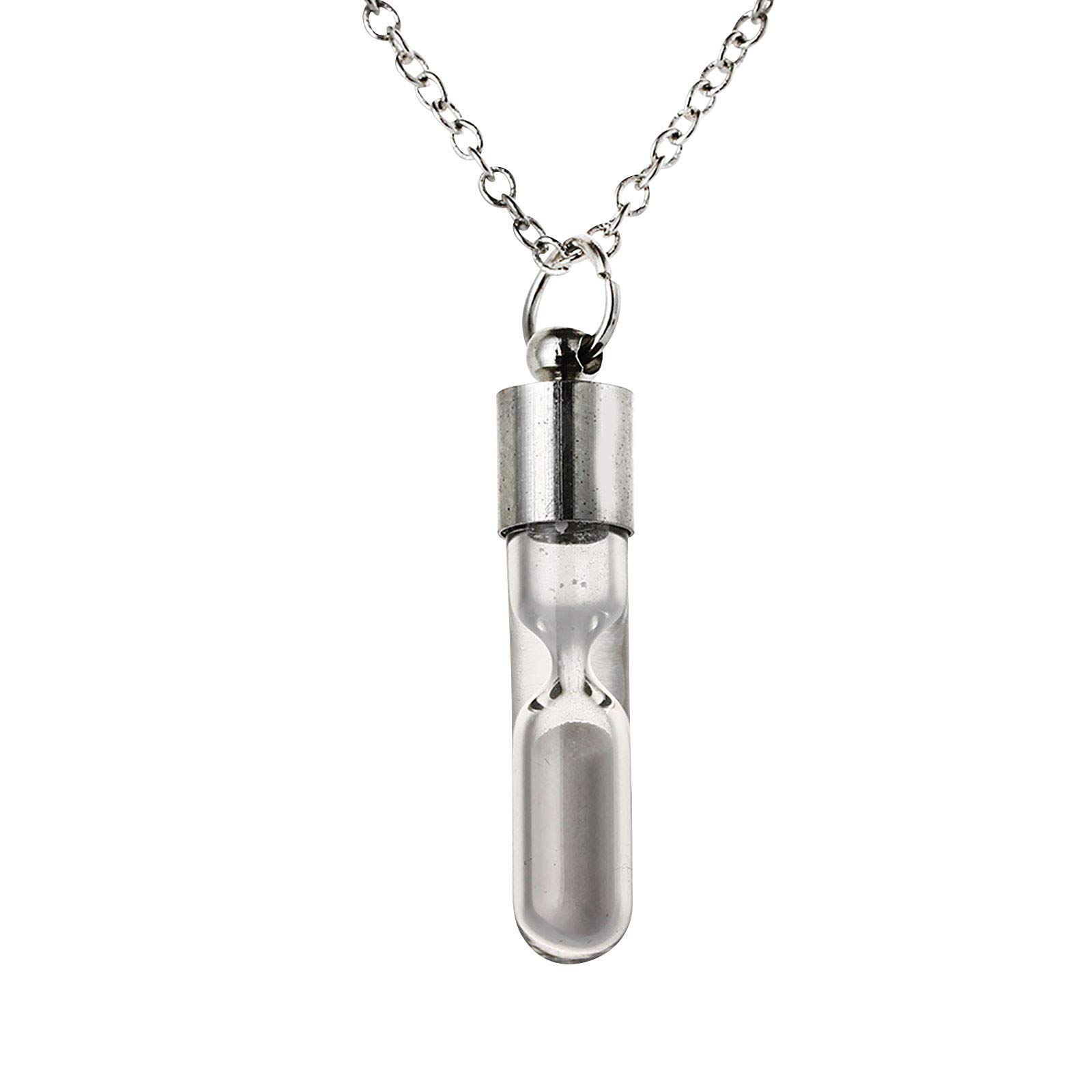Glowing Hourglass Necklace for Women - Luminous Time Pendant with Chain - Elegant Birthday, New Year & Valentine's Day Gift for Her - Perfect for Date Nights, Parties & Special Occasions