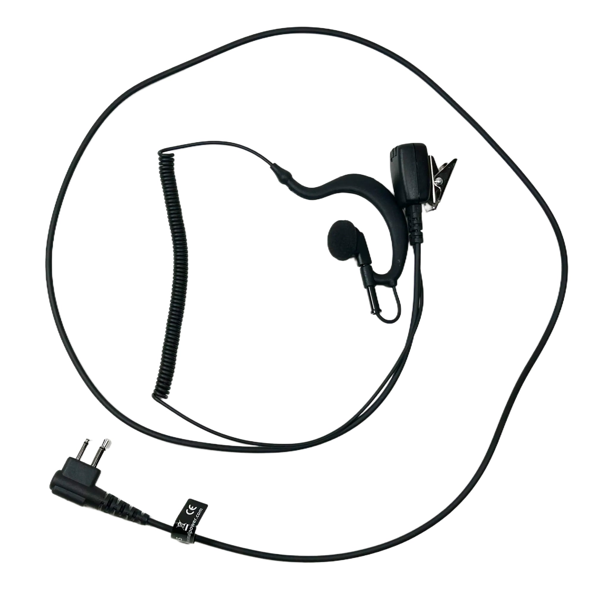 Replacement G Shape Hook Ear Pieces for Motorola 2 Pin 2-Way Radios - Comfortable Secure Fit for Walkie Talkie Headsets - Perfect for Construction, Security & Outdoor Activities
