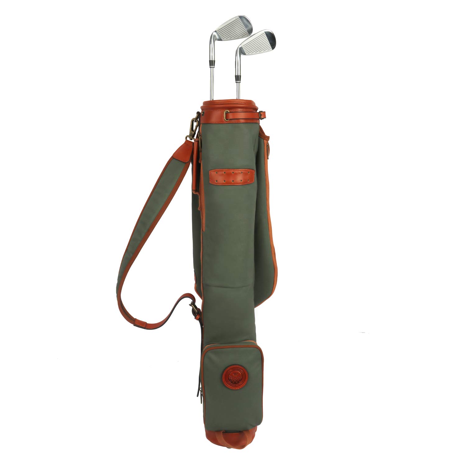 Vintage Golf Club Carry Bag - Durable Canvas & Leather Travel Case for Golf Clubs - Perfect for Golf Tournaments, Travel, and Practice Sessions
