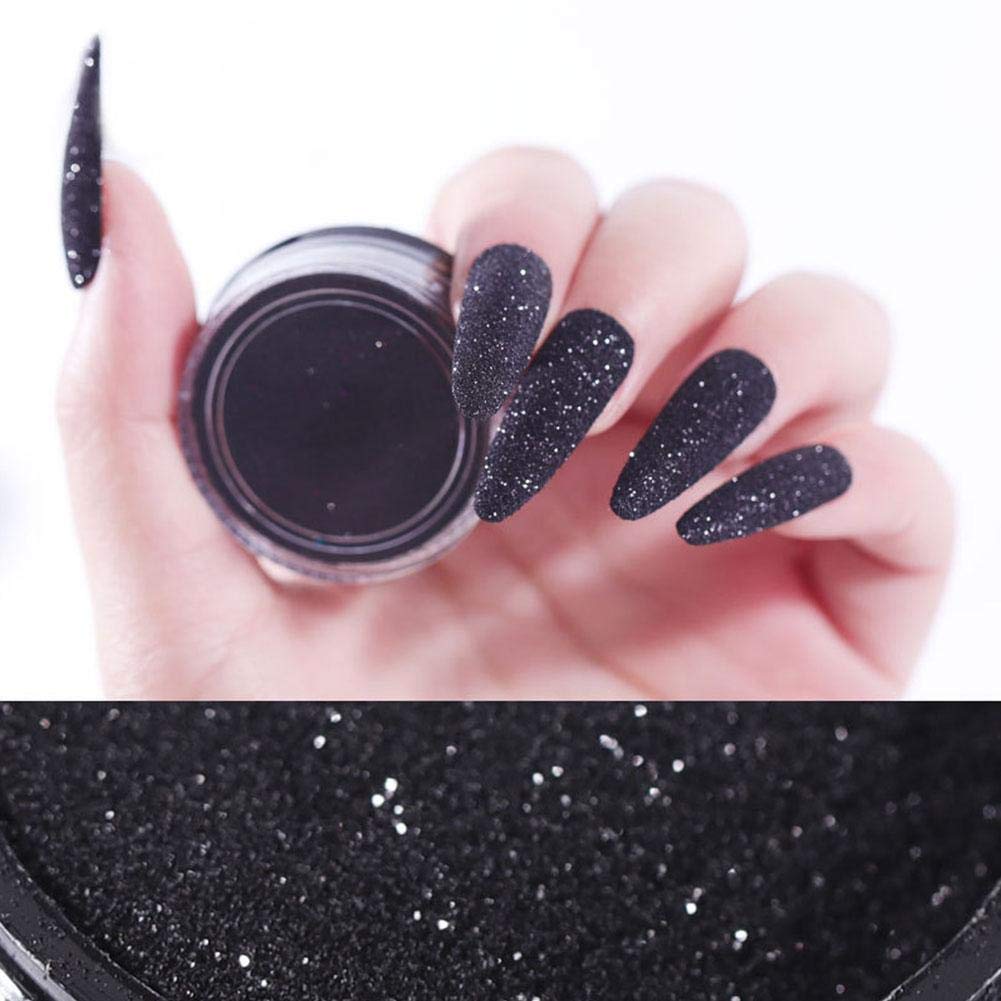 Holographic Black Nail Glitter Powder - Shimmering Sugar Effect Nail Art Decoration for Manicure, DIY Crafts & Nail Designs - Perfect for Parties, Salons & Home Nail Art