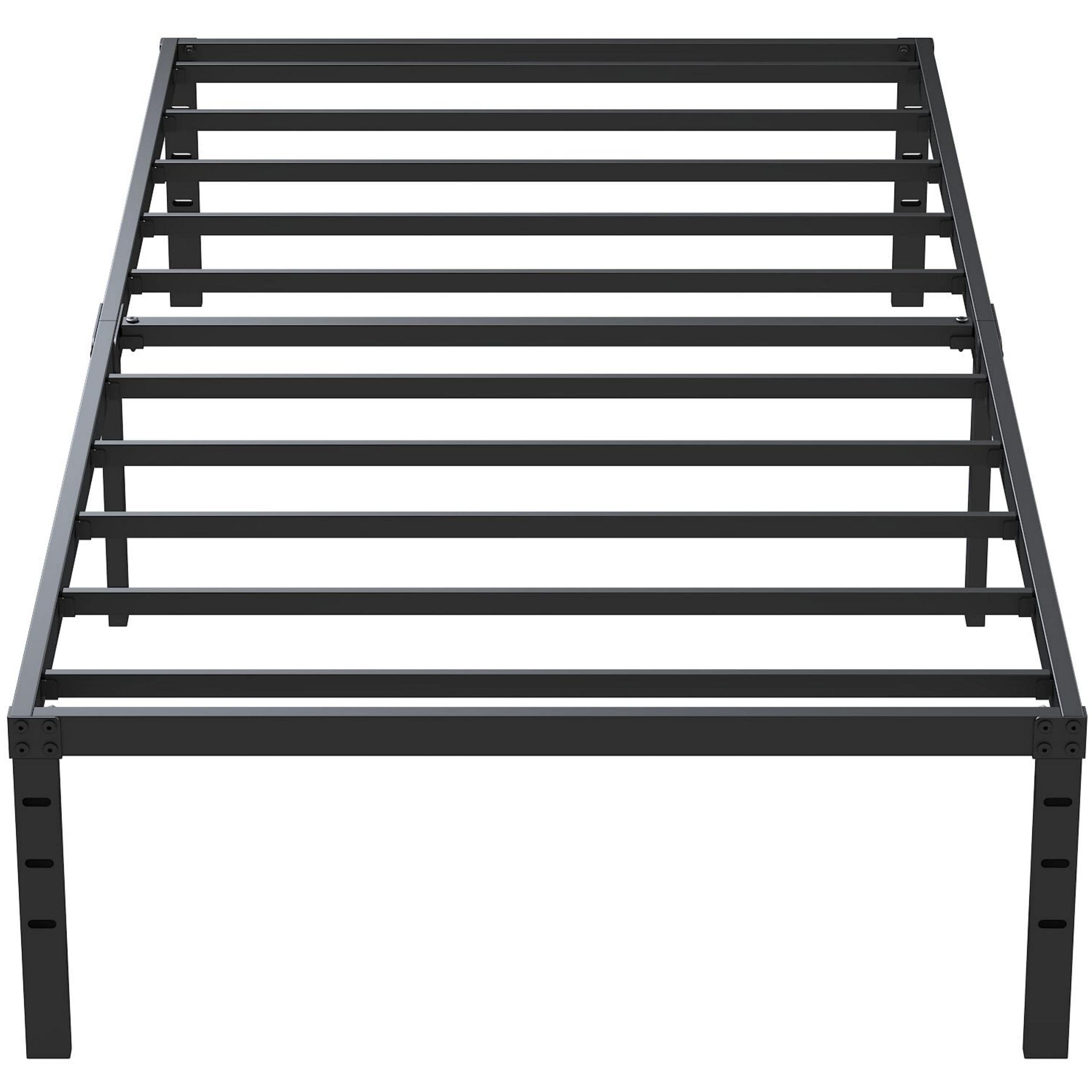Heavy Duty 14 Inch Twin XL Metal Platform Bed Frame - No Box Spring Needed, Supports Up to 2500 lbs, Easy Assembly, Noise Free, Black - Perfect for Dorm Rooms, Guest Beds & Small Spaces