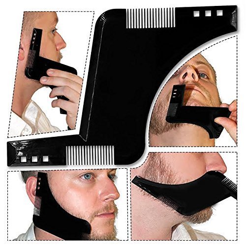 AASA Professional Beard Comb for Men - Black PVC Hair Trimming Tool (20g) - Perfect for Salon, Barber & Home Grooming | Styling & Detangling Facial Hair