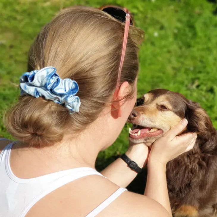 Indigo Hair Scrunchie - Soft Elastic Hair Tie for Women & Girls - Perfect for Ponytails, Buns & Everyday Styling