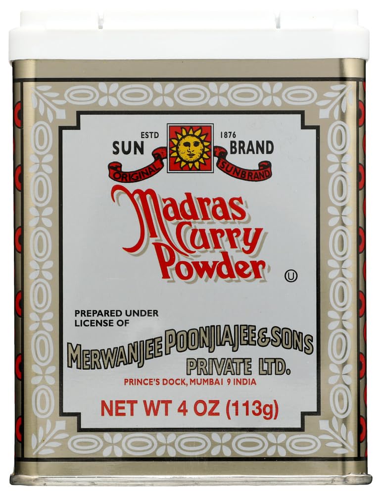 Sun Brand Madras Curry Powder - Authentic Indian Spice Blend, 4oz (Pack of 4) | Perfect for Curry Dishes, Marinades & Seasoning - Great for Home Cooking & Meal Prep