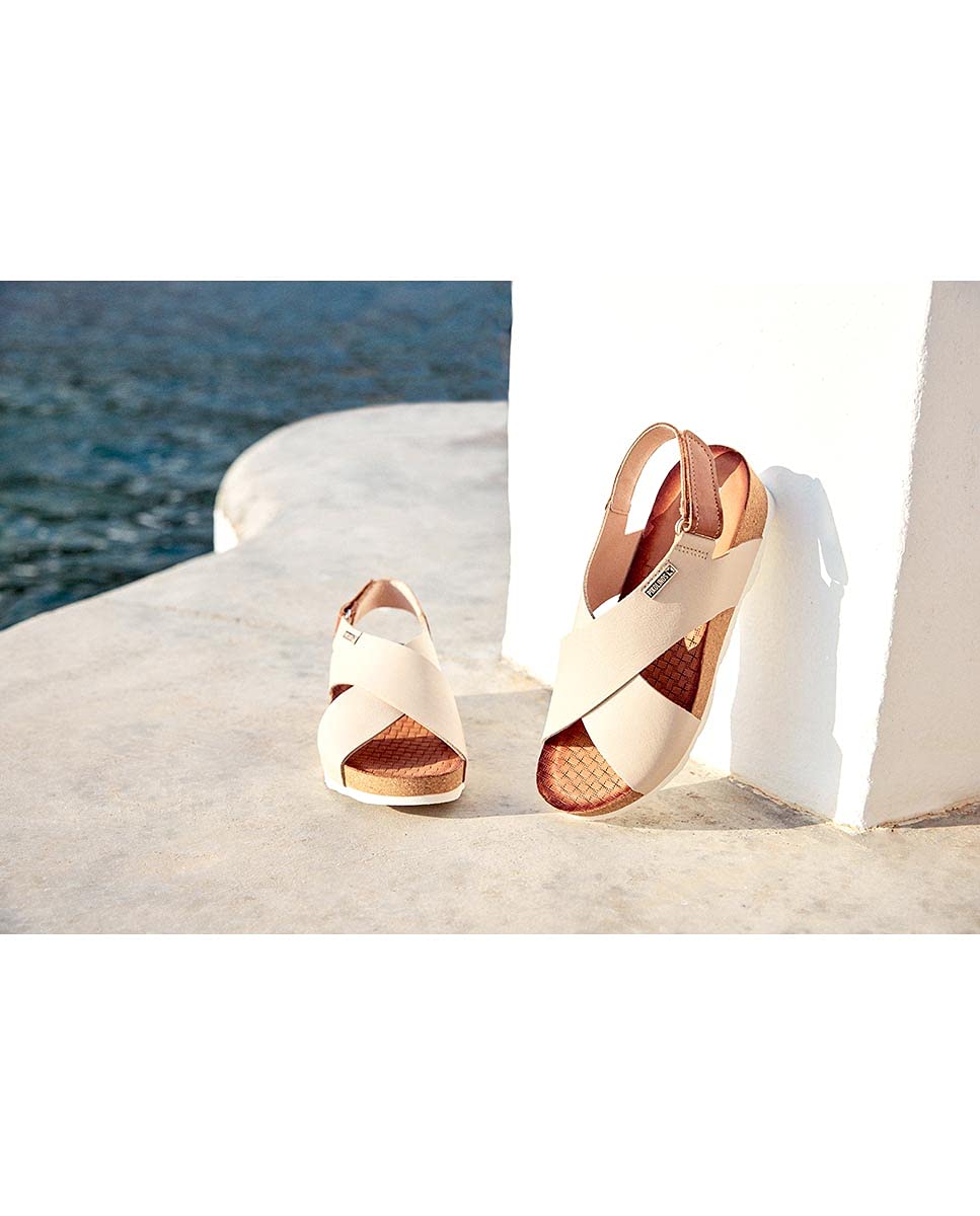 PIKOLINOS Women's Leather Wedge Sandals - Comfortable Mahon Style for Summer, Beach & Casual Outings
