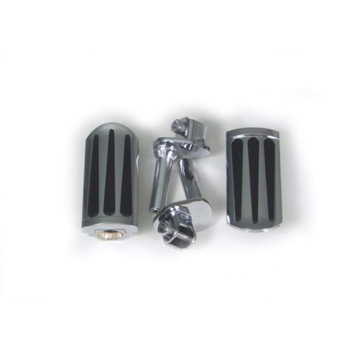 Show Chrome Accessories 21-424L Driver Teardrop Peg System - Motorcycle Foot Pegs for Harley Davidson, Cruiser & Touring Bikes - Comfortable Riding Accessories for Long Distance Trips