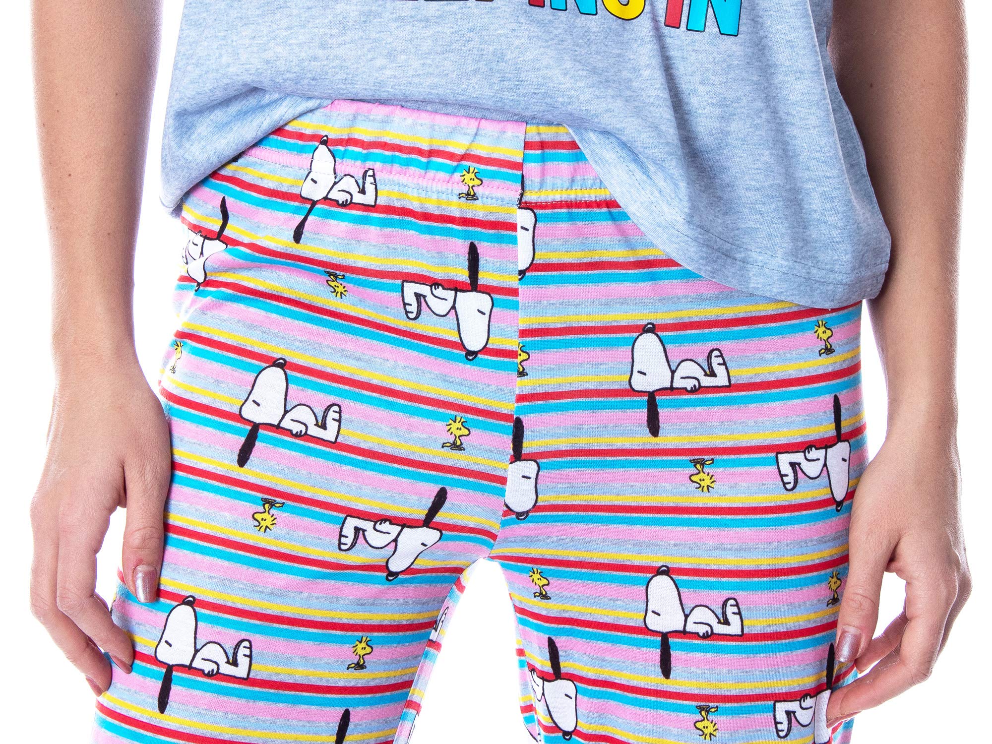 INTIMO Peanuts Women's Snoopy 'Happiness is Sleeping' Pajama Set - Cozy Sleepwear Shirt & Pants for Lounge, Bedtime & Relaxation