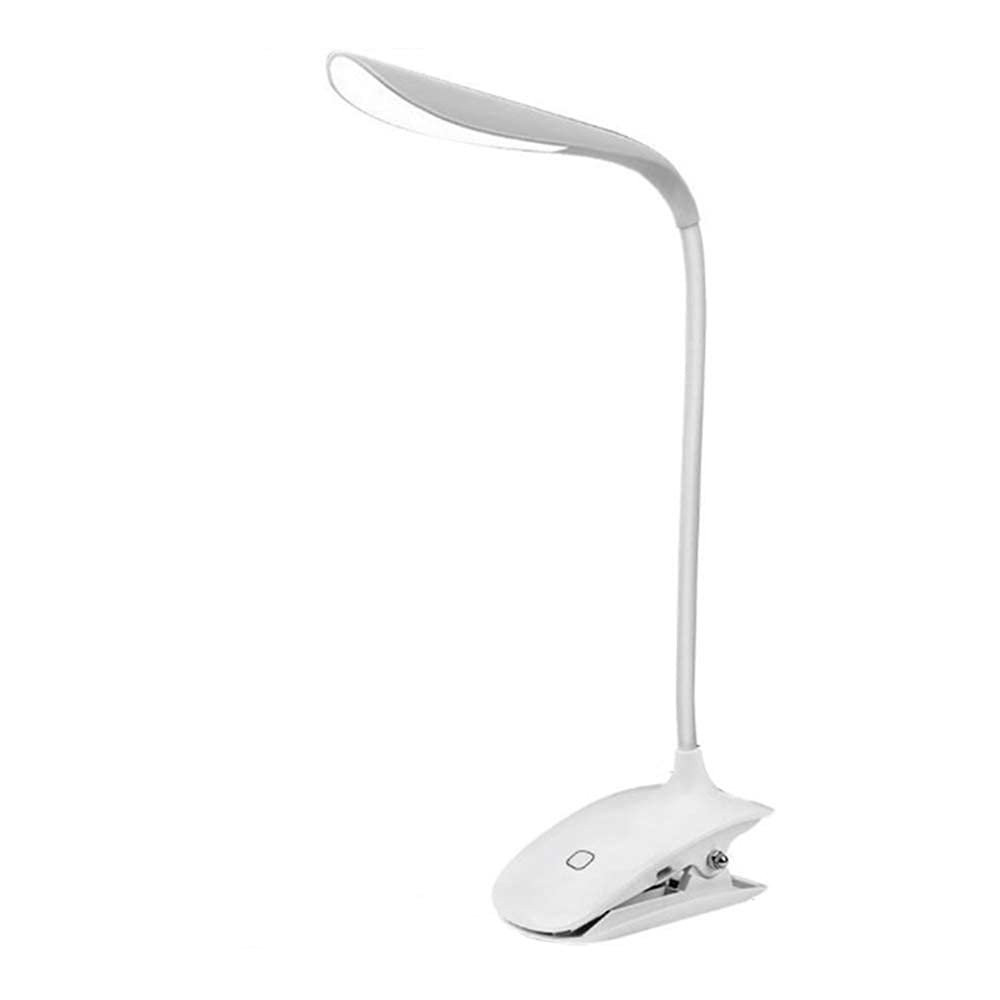 FXLYMR Amter USB Clip-On Table Lamp - White LED Touch Desk Light with Foldable Design for Reading, Studying, Nightstand & Office Use - Perfect Student Gift & Eye-Catching Home Decor