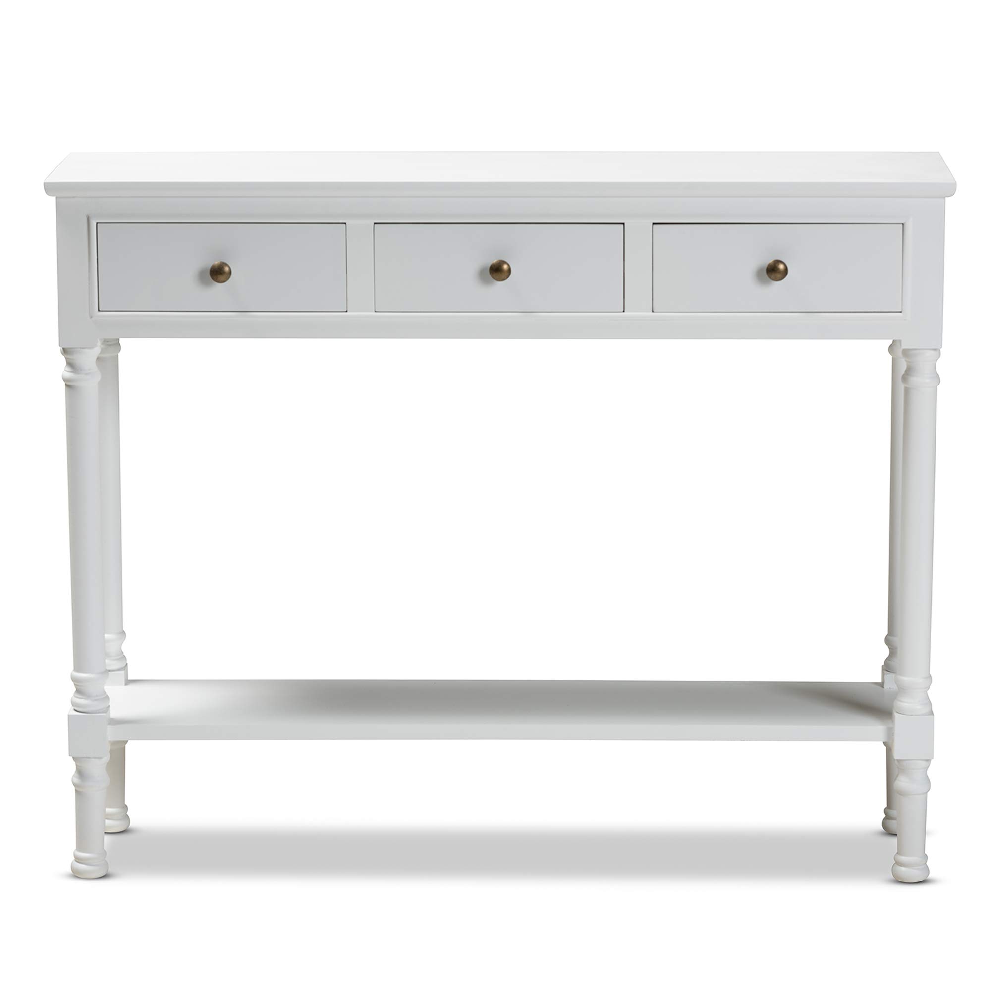 Baxton Studio Modern White Console Table - Entryway Sofa Table, Hallway Accent Furniture for Living Room & Bedroom Decor