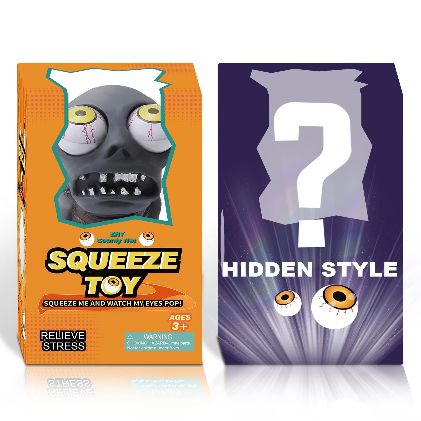 Stress Relief Fidget Toys for Kids & Adults - 2 Pack Sensory Squeeze Toys with Popping Eyes, Anti-Anxiety Tools for Autism, ADHD - Perfect for Classrooms, Offices & Home Relaxation
