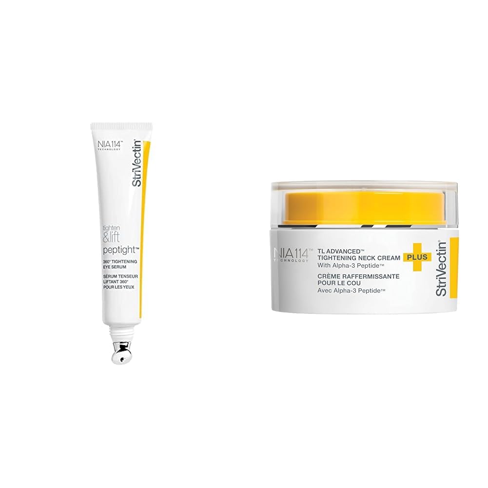 StriVectin Tighten & Lift Peptight 360 Degree Eye Serum & Advanced Neck Cream with Alpha-3 Peptides™ - Anti-Aging Treatment for Wrinkles, Dark Circles & Neck Firming - Perfect for Night Routine & Décolleté Care