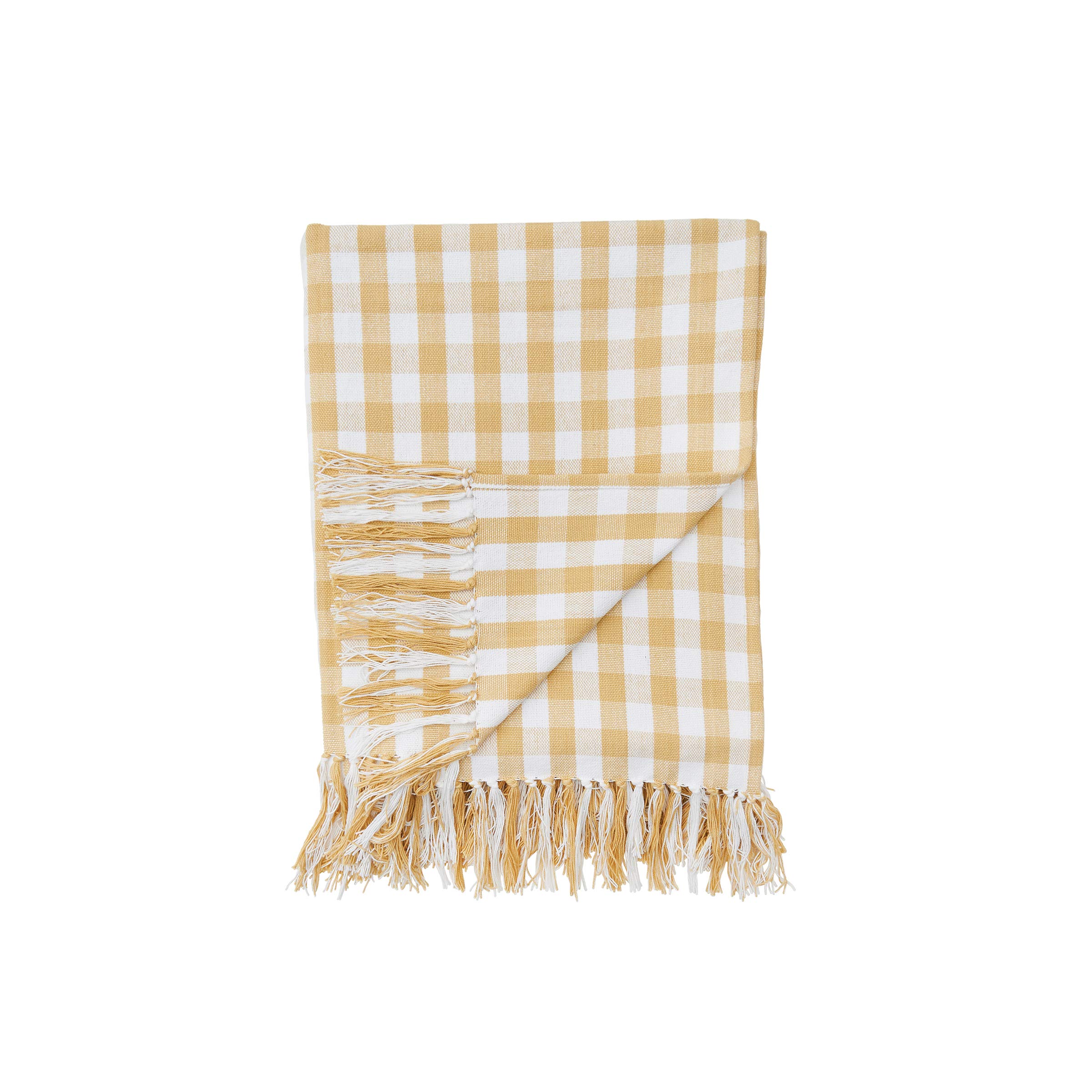 C&F Home Ashford Cornsilk Throw Blanket - Soft Machine Washable Cotton Blanket for Couch, Sofa & Bed - Cozy Yellow Throw for Living Room, Nursery & Travel