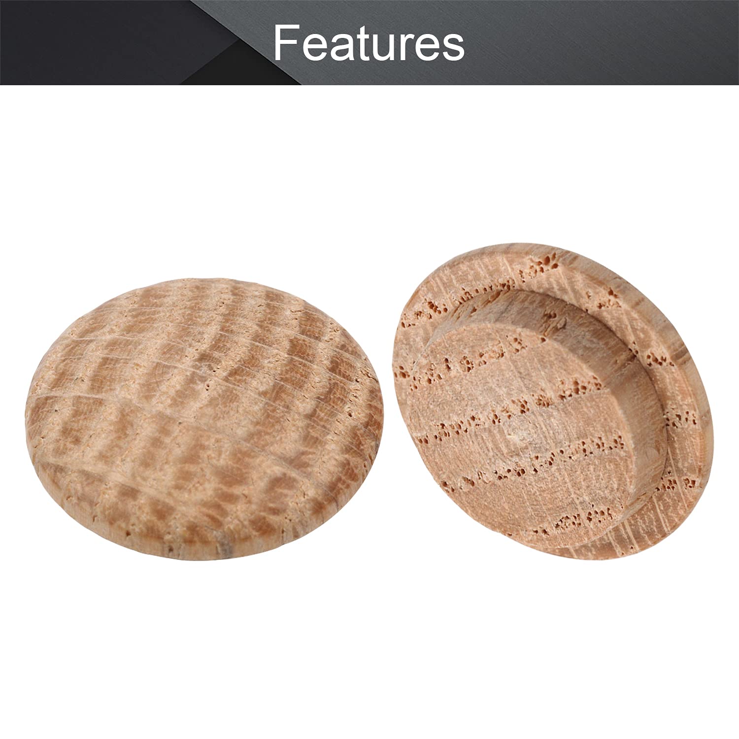 MroMax 50Pcs 15mm Round Wood Button Plugs - 0.59