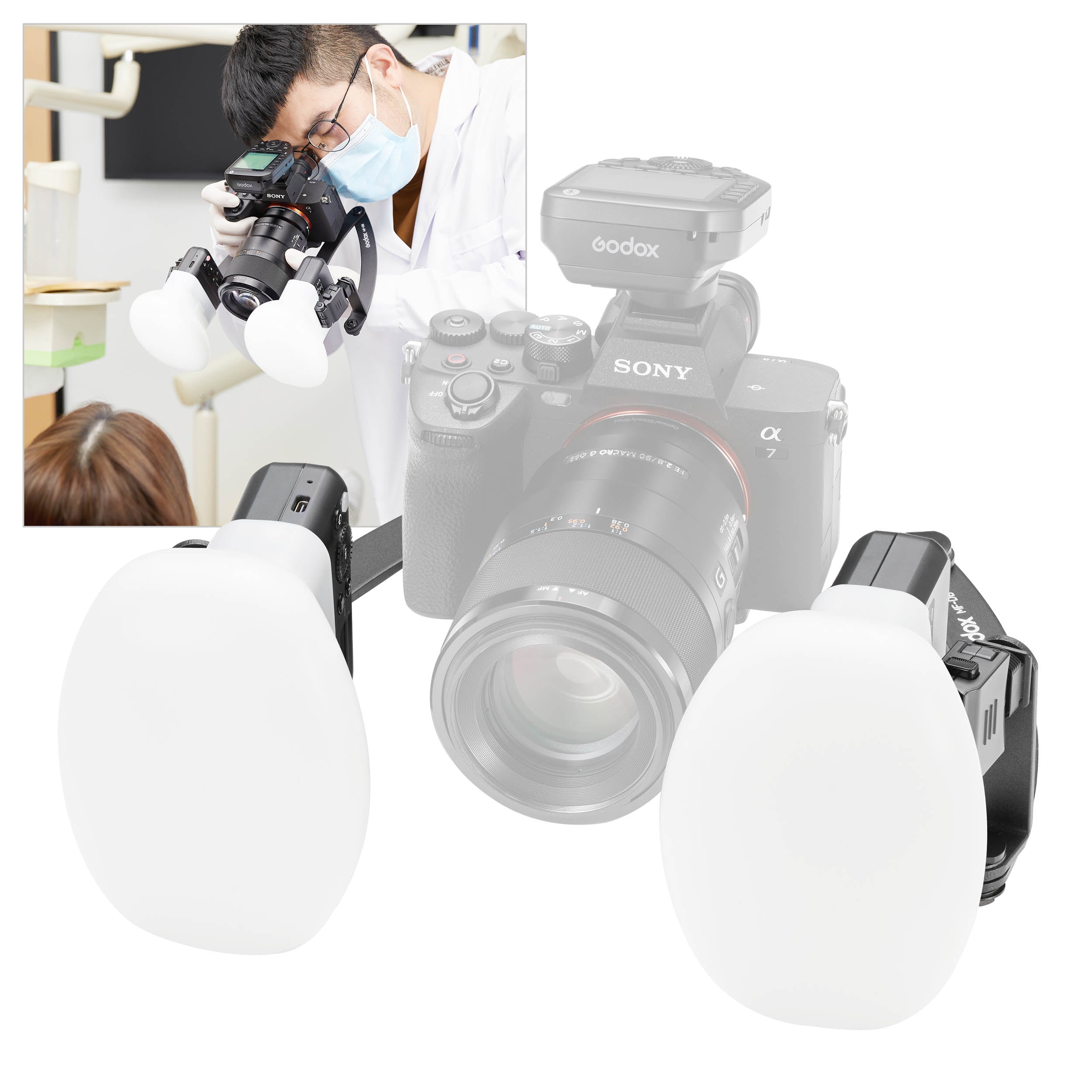 MF12 DK3 Twin Dental Photography Macro Flash Kit for DSLR Cameras – Perfect for Dental Clinics, Close-Up Shots & Professional Dental Photography