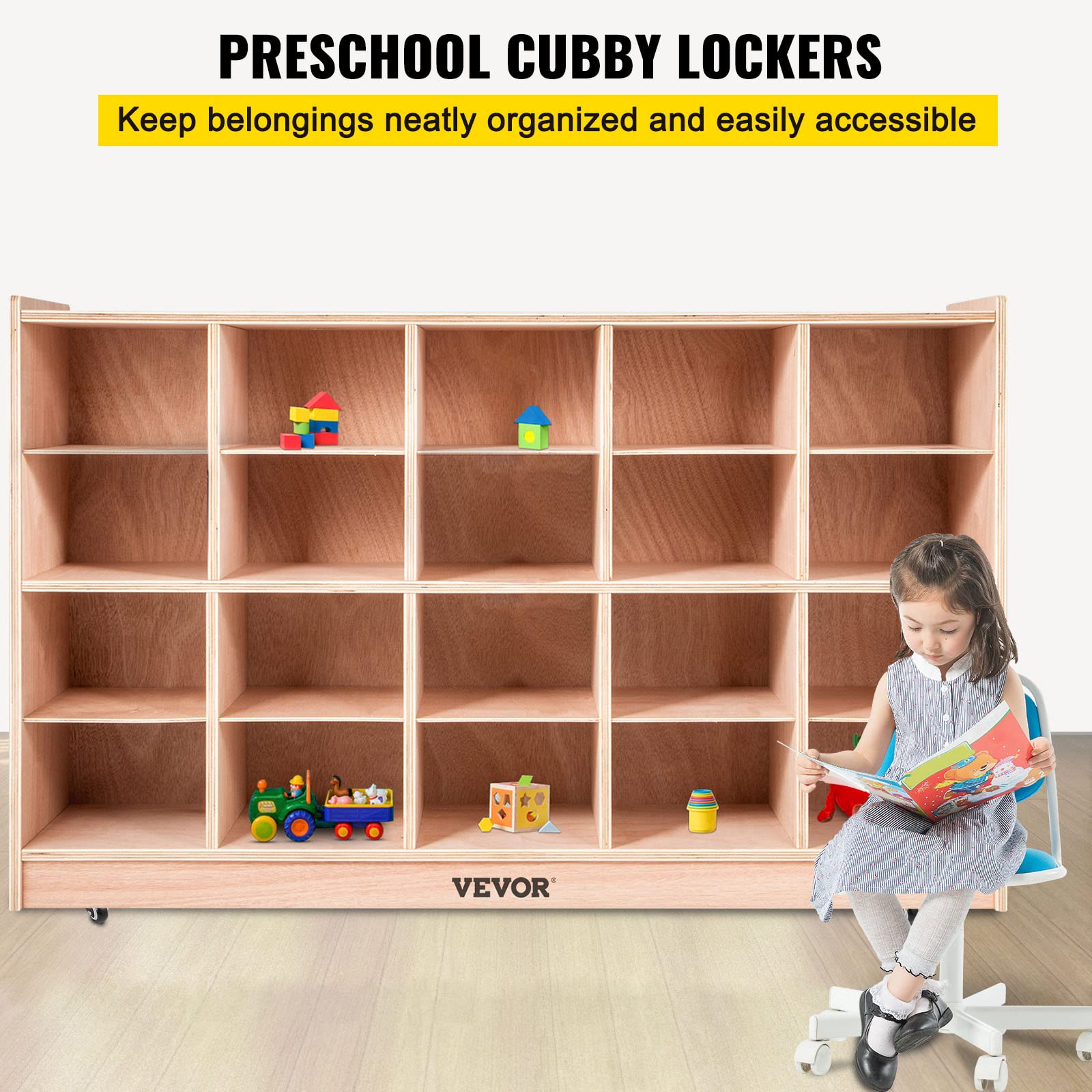 Happybuy 20-Section Classroom Cubbies Storage Cabinet - Organizer for School, Kindergarten & Home - Perfect for Toys, Books, Supplies & Backpacks