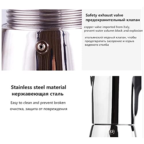 Premium 304 Stainless Steel Electric Geyser & Stovetop Moka Coffee Maker - 300ML Espresso Percolator for Home & Office Use - Perfect for Italian Coffee, Camping & Gifts