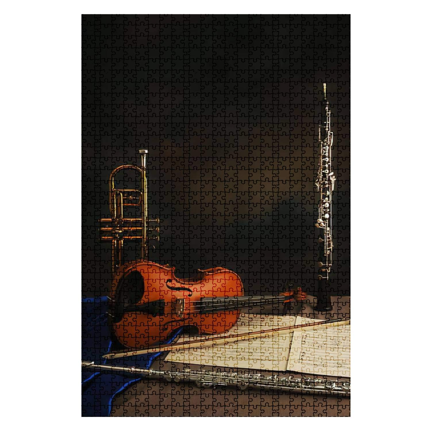 1000-Piece Wooden Jigsaw Puzzle - Chamber Music Violin Art - Challenging Adult & Kids Puzzle - DIY Educational Toy - Home Decor Gift (Perfect for Family Game Nights & Stress Relief)