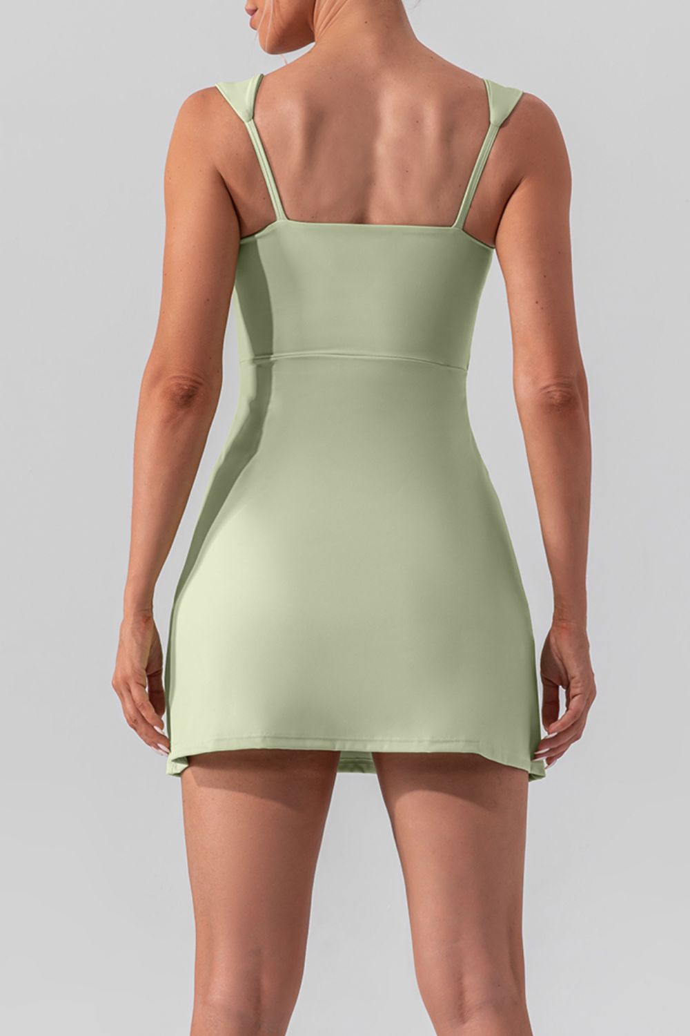 Women's Square Neck Sleeveless Pickleball Dress with High Slit - Breathable Tennis Dress for Pickleball, Casual Wear & Summer Outfits