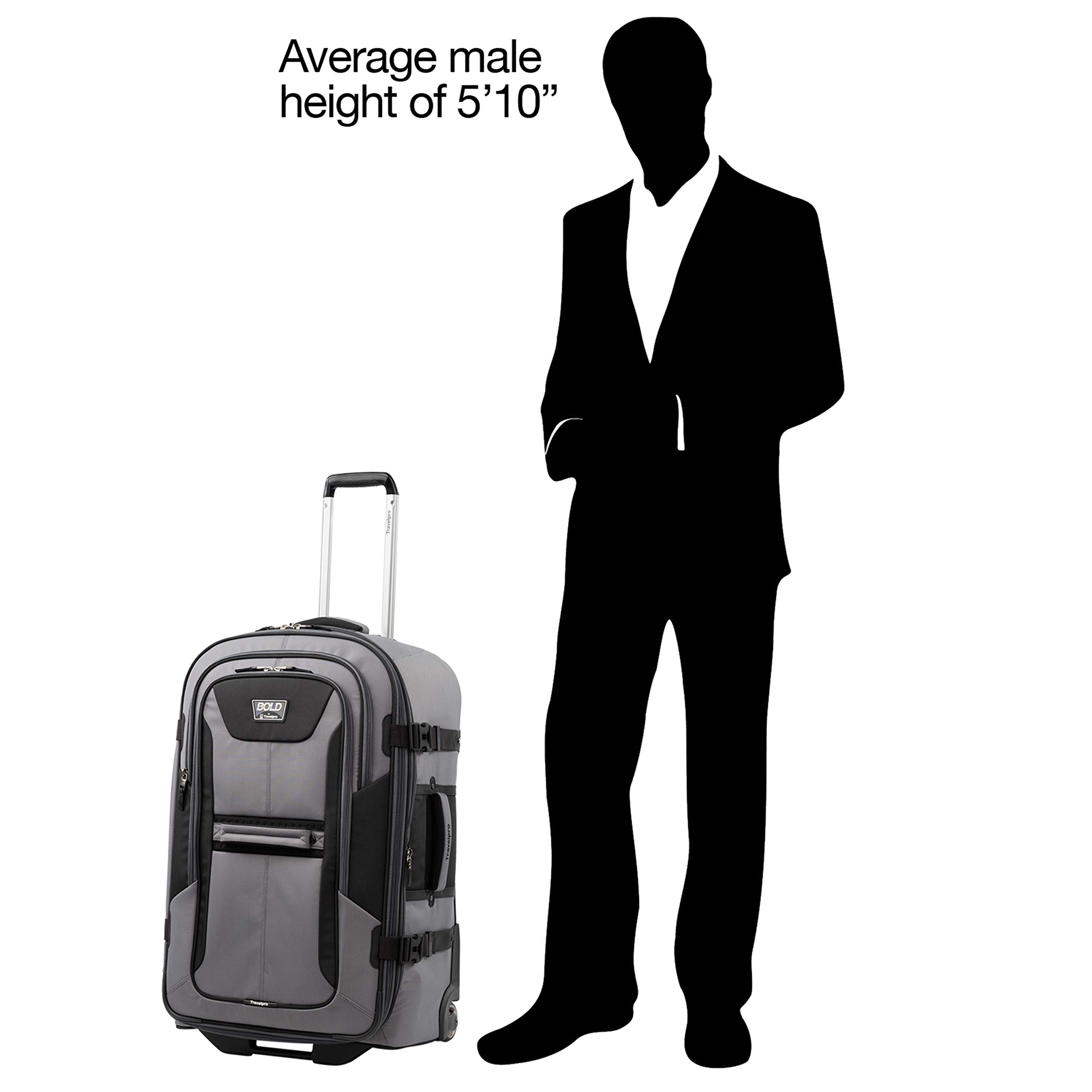 Travelpro Unisex-Adult Bold Softside Expandable Rollaboard Upright Luggage, Grey/Black, Checked-Large 28-Inch - Perfect for International Travel, Business Trips & Vacation Packing