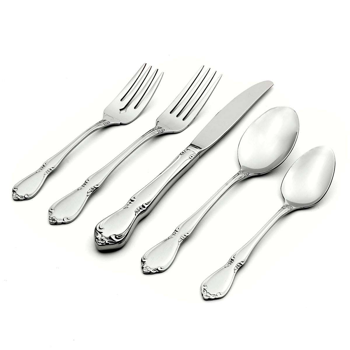Chateau 5-Piece Dinnerware Set - Elegant Porcelain Plates, Bowls & Cups for Formal Dining, Entertaining & Special Occasions