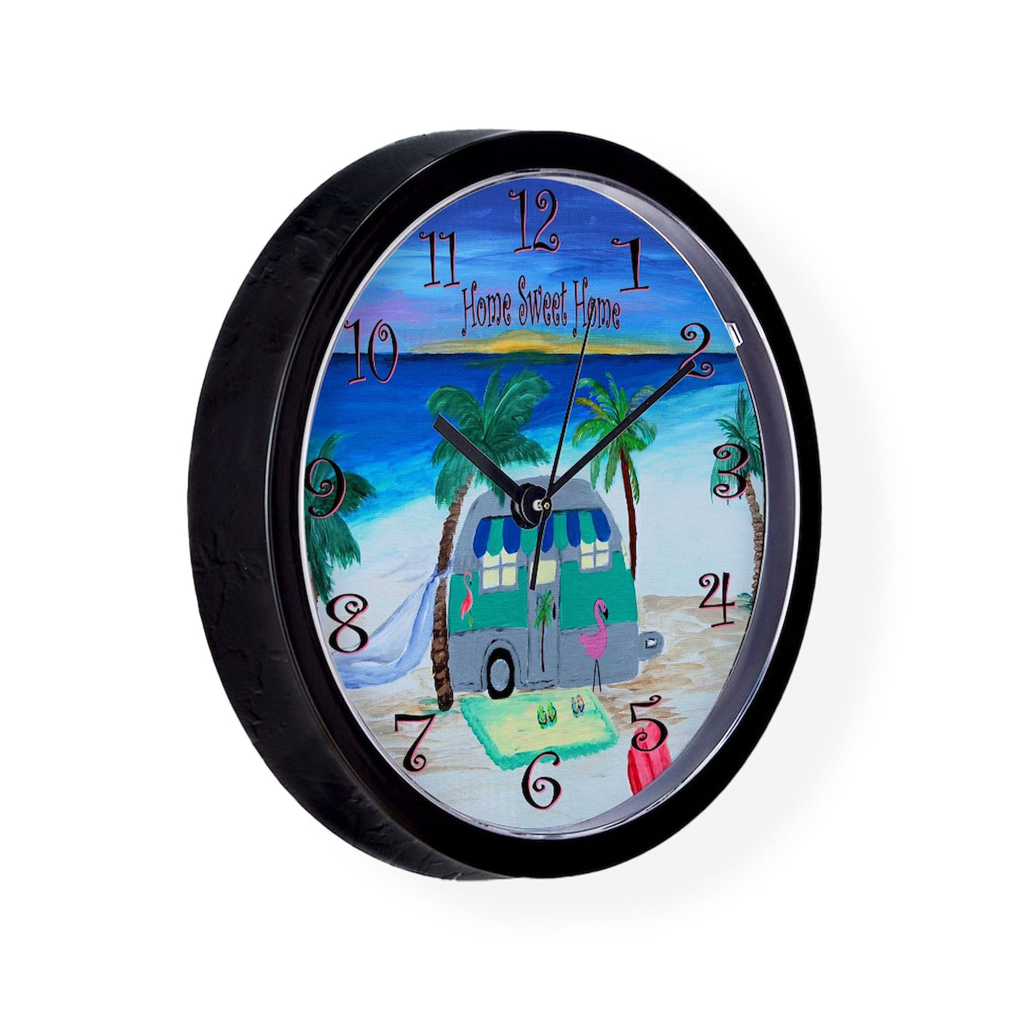 Home Sweet Home Camper 10-Inch Wall Clock - Rustic Decor for Living Room, Kitchen, Office & RV - Perfect Gift for Camping Enthusiasts & Home Decor