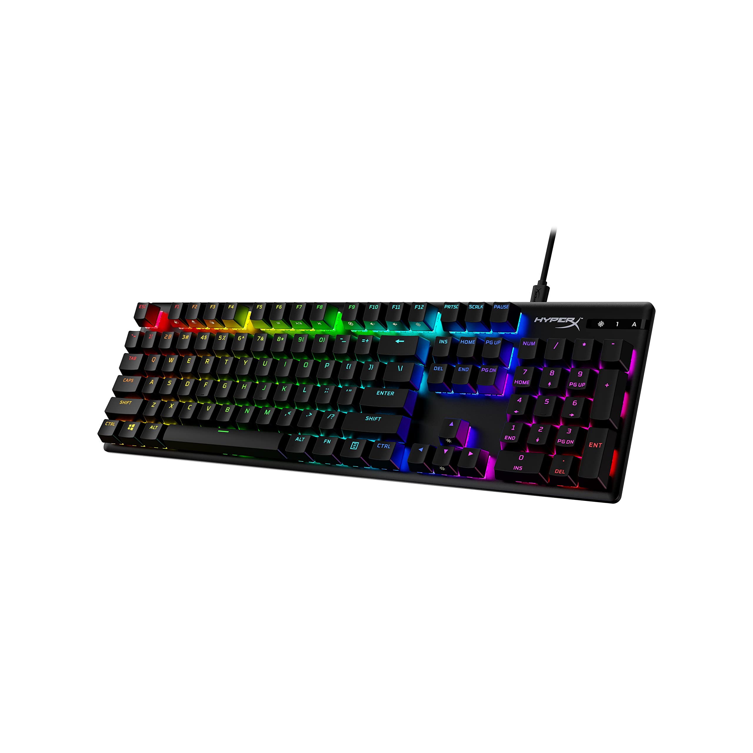 HyperX Alloy Origins PBT Mechanical Gaming Keyboard - RGB Backlit, Compact Aluminum Frame, Customizable with HyperX NGENUITY, Tactile Aqua Switches | Perfect for PC Gaming, Esports & Office Work